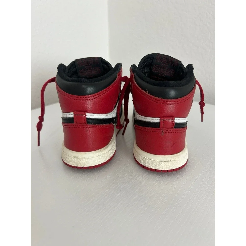 Nike Air Jordan 1 Mid Unisex Kids Mid Top Leather Colorblock Sneakers 9C